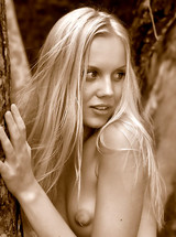 blonde Sarah - nude forest pics