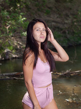 Melania Splashing Herself So Her Wet Shirt Clings To Her Perky Breasts Alluringly