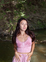 Melania Splashing Herself So Her Wet Shirt Clings To Her Perky Breasts Alluringly