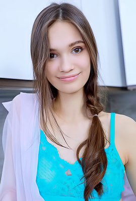 >Anastasia Bella Tugs Her Panties Aside For A Glimpse Of Her Shaved Pussy