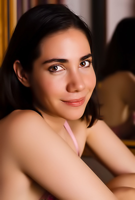 Daring Latina Beauty Emilia Posing In Sexy Lingerie