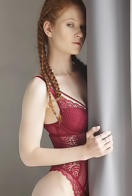 >Foxy Sofilie Caressing Her Lovely Breasts As She Masturbates