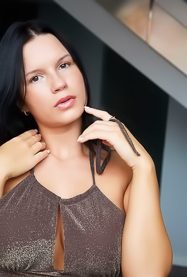 >Katarina Rina With Big Boobs Stroking And Squeezing Sensuously