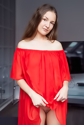 Bellaria Spreads Her Thighs So Her Pussy Lips Open Like Butterfly Wings