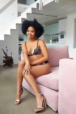 >Selva Lapiedra Adorable Black Babe Undresses Playfully