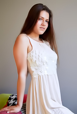 Serina Gomez Strokes Her Puffy Nipples And Parts Her Soft Thighs