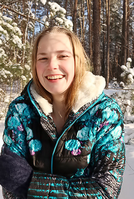 Lacy Nowak Has Fun Frolicking Half-naked In The Snow