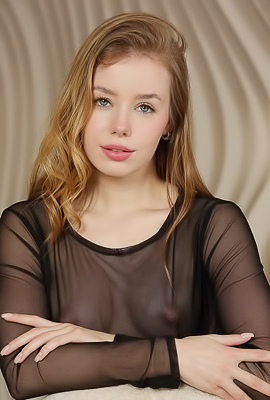 >Lalli Captivating Blonde Is Sweetly Seductive In A Sheer Black Gown