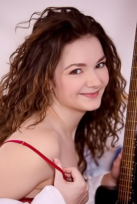 >Purr Simona Adorably Sexy In Scarlet Lingerie That Hugs Her Soft Curves