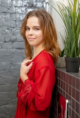 Alaya Teases With Scarlet Lingerie In A Steamy Shower Striptease