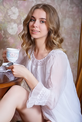 Dina Divine Flirts With Sheer Nightie And Spread Legs Striptease