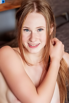 Zuzanna Shows Off Her Pretty Blue Eyes And Natural Curls In Lingerie