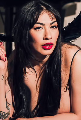 Sabina Magic Lips Curved Around A Piano Key, Lingerie Ridiculously Tight On Her Body