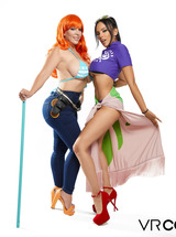 Katrina Moreno And Blondie Fesser In One Piece: Nami And Nico Robin A XXX Parody
